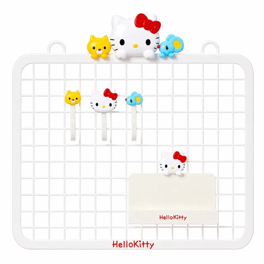 [BUNJANG] Sanrio Original Decorative Storage Series Full Set - Hello Kitty Netting, Hooks, Tray, Shelf / [미개봉/신상] 산리오 오리지널 장식 수납 시리즈 풀세트 헬로키티 네트망+ 후크 3p 세트+ 후크 트레이+ 아치형 장식 선반