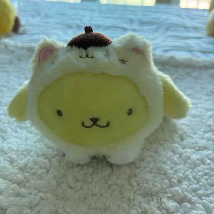 [BUNJANG] Sanrio Pompompurin Cat Mascot Keychain Plush Doll / 폼폼푸린 고양이 냥코 마스코트 키링 인형