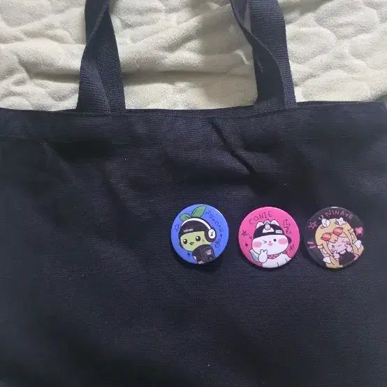 [BUNJANG] Lost Ark Black Eco Bag 3 Badge Set / 로스트아크 블랙 에코백 3종 뱃지 세트