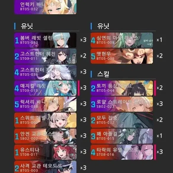 [BUNJANG] Wandek Unlucky Bunny Niki Nibellarena Red Card Deck (Includes Deck Case) / [완덱] 언럭키 바니 니키 니벨아레나 자적 완덱 (덱케이스 포함)