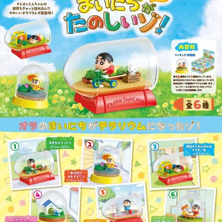[BUNJANG] Crayon Shin-chan Terrarium Set (1st Edition, 6 Types) / 짱구 테라리움 리멘트 매일이 즐거워 1탄 6종 풀세트
