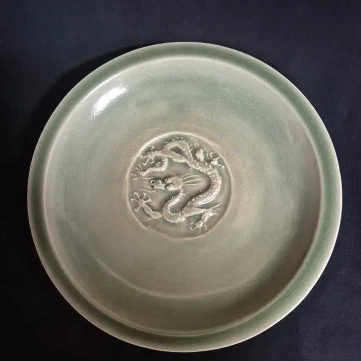 [BUNJANG] Cheongja Yongcheonyo Relief Dragon Pattern Plate / 청자 용천요 양각 용문 접시 반