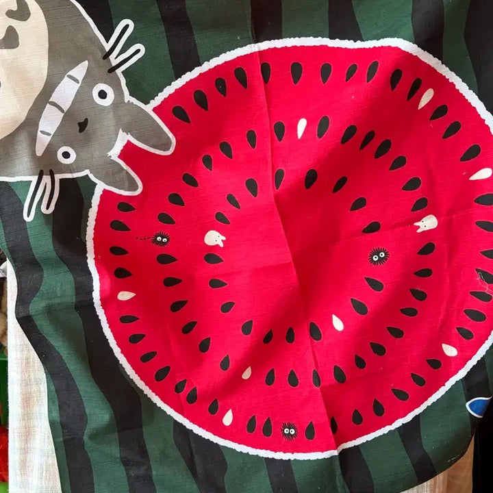 [BUNJANG] Studio Ghibli My Neighbor Totoro Watermelon Pattern Furoshiki (Handkerchief) / 지브리 이웃집 토토로  수박 패턴 보자기(손수건)