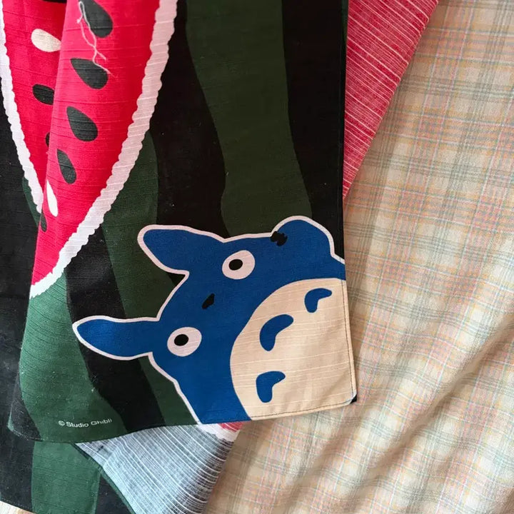 [BUNJANG] Studio Ghibli My Neighbor Totoro Watermelon Pattern Furoshiki (Handkerchief) / 지브리 이웃집 토토로  수박 패턴 보자기(손수건)