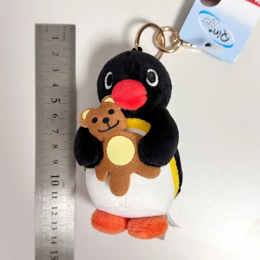 [BUNJANG] Pingu and Bear Plush Charm / [새상품]곰인형을 안고 있는 핑구 인형 키링