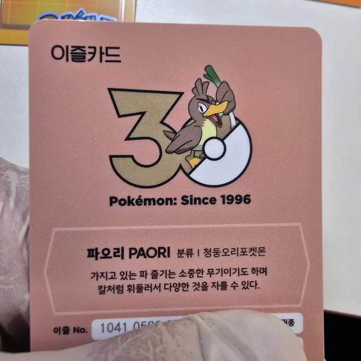 [BUNJANG] Pokemon 30th Anniversary Limited Edition Squirtle E-Z Pass Transportation Card / 파오리 포켓몬 30주년 한정판 이즐 교통카드