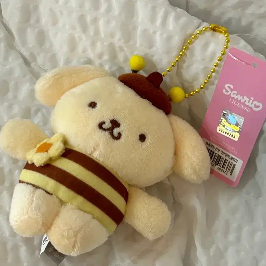 [BUNJANG] Sanrio Pompompurin Honeybee Costume Charm / 택0,새상품) 산리오 폼폼푸린 꿀벌 코스튬 키링
