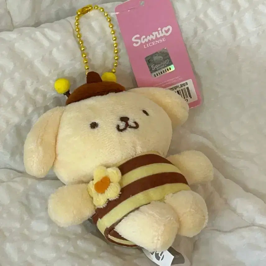 [BUNJANG] Sanrio Pompompurin Honeybee Costume Charm / 택0,새상품) 산리오 폼폼푸린 꿀벌 코스튬 키링