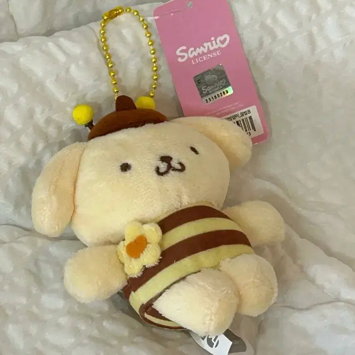 [BUNJANG] Sanrio Pompompurin Honeybee Costume Charm / 택0,새상품) 산리오 폼폼푸린 꿀벌 코스튬 키링