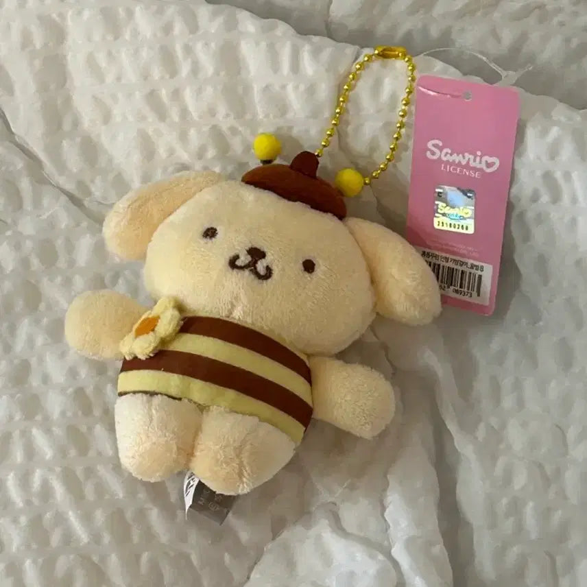 [BUNJANG] Sanrio Pompompurin Honeybee Costume Charm / 택0,새상품) 산리오 폼폼푸린 꿀벌 코스튬 키링