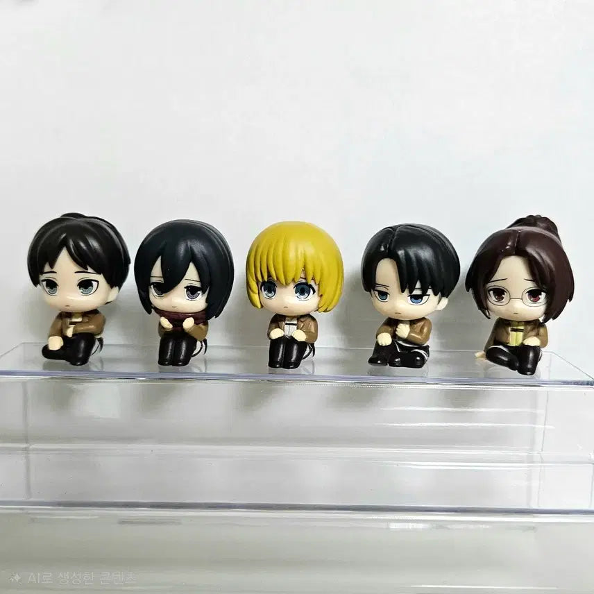 [BUNJANG] Attack on Titan Machiboke 10th Anniversary Figure Set - Eren, Mikasa, Armin, Levi, Hange / 택포 9.5만)진격의거인 마치보케 10주년 구제복 풀세트/ 에렌 미카사 아르민 리바이 한지 피규어
