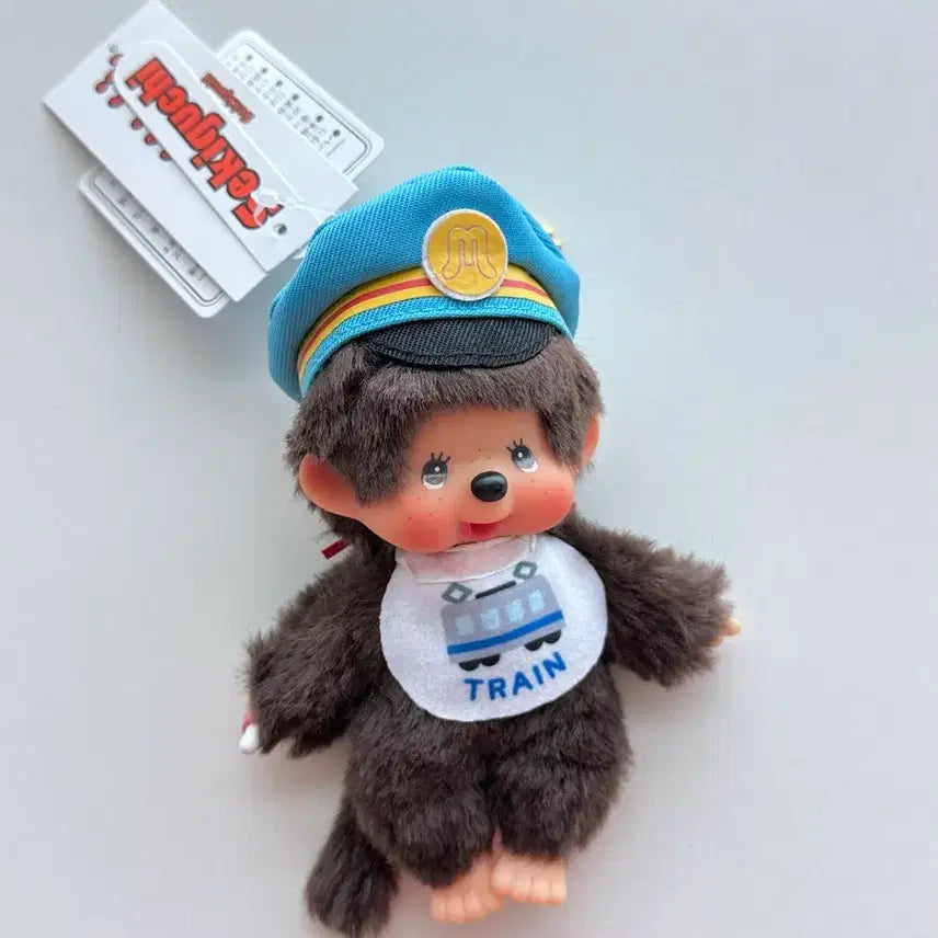[BUNJANG] Monchhichi Train Conductor Station Master Charm / (신상)트레인 기차 기관사 역장 몬치치 키링