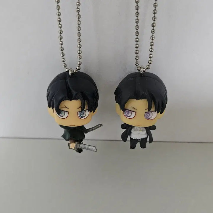 [BUNJANG] Attack on Titan Chimi Korokore Keychain &amp; Levi Figure Bundle / 2개 일괄) 진격의거인 치미 카라코레 키링/ 리바이 피규어 2개