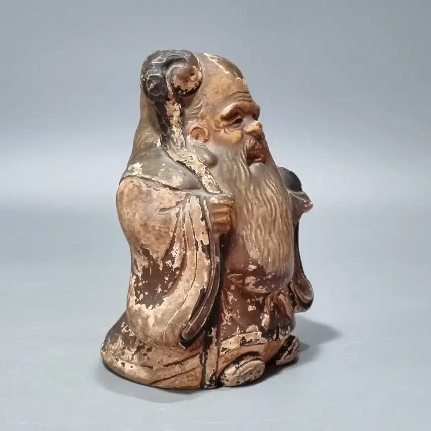 [BUNJANG] Antique Japanese Vintage Celadon Statue of Jurōjin / 골동품 일본 빈티지 도자기 수노인