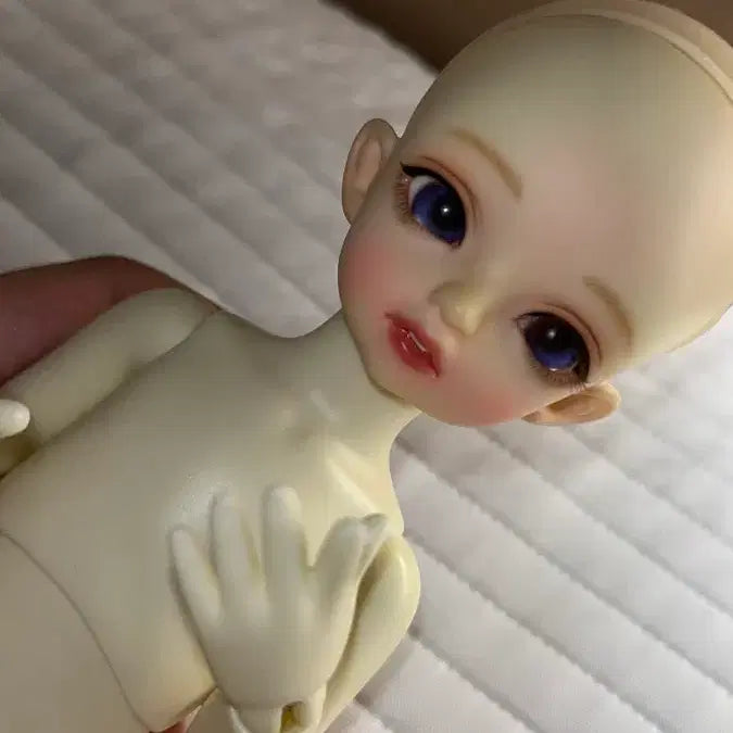 [BUNJANG] BJD Doll Purple Eyes Lip Makeup with Wig / 구체관절인형
