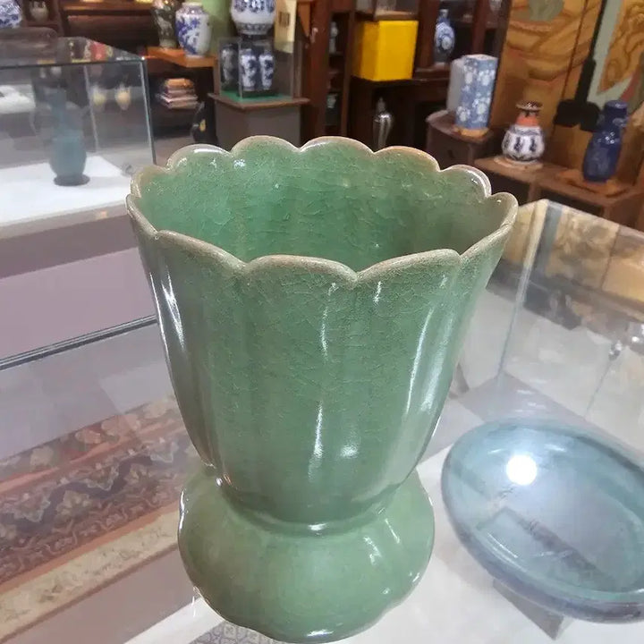 [BUNJANG] Song Yongcheon Yo Celadon Flower-Shaped Vase / 명품도자기/송 용천요화형화병