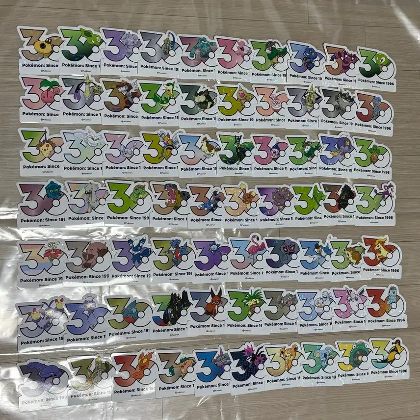 [BUNJANG] Pokemon 30th Anniversary Sticker Bundle Set (70 pcs) / 포켓몬 30주년 스티커70장 일괄
