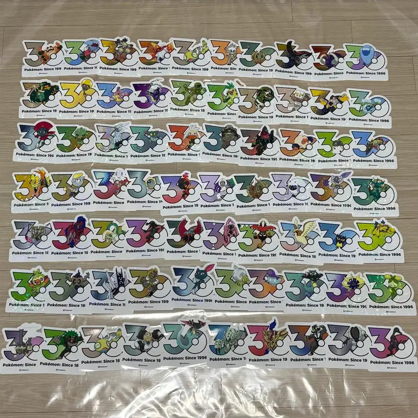[BUNJANG] Pokemon 30th Anniversary Sticker Bundle (70 pcs) / 포켓몬 30주년 기념 스티커 70장 일괄