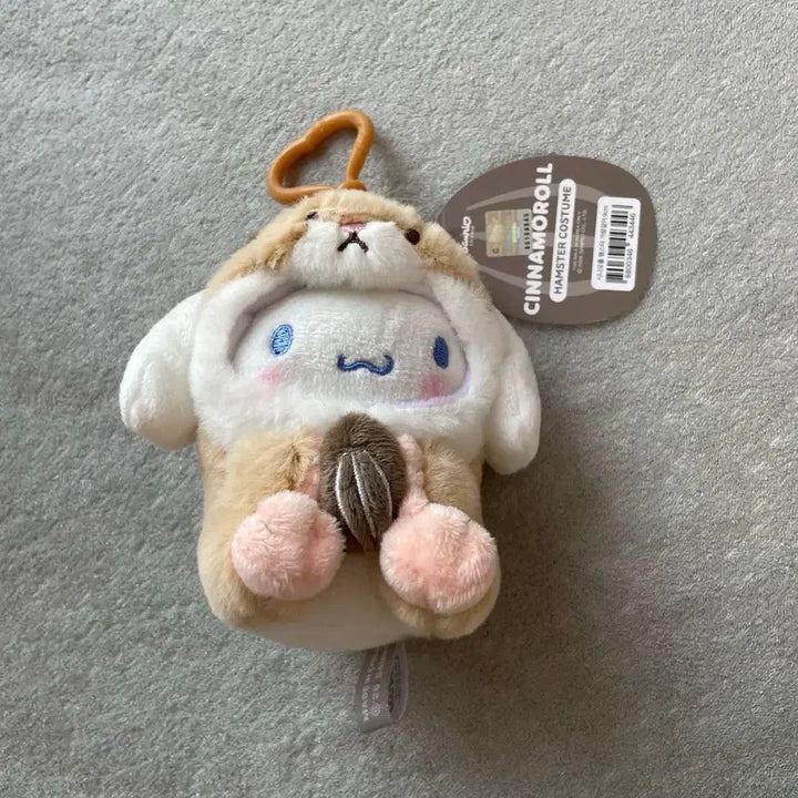 [BUNJANG] Cinnamoroll Hamster Costume Plush Keychain / 시나모롤 햄스터 코스튬 인형 키링