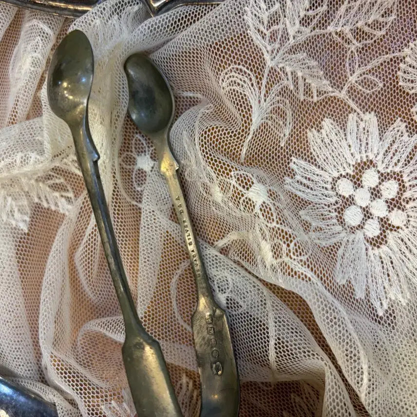 [BUNJANG] Daniel &amp; Arter D&amp;A Nevada Silver Sugar Tongs / 영국 앤틱 실버 집게 빈티지 소품