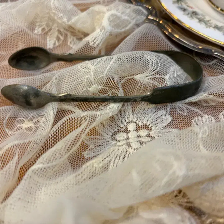 [BUNJANG] Daniel &amp; Arter D&amp;A Nevada Silver Sugar Tongs / 영국 앤틱 실버 집게 빈티지 소품