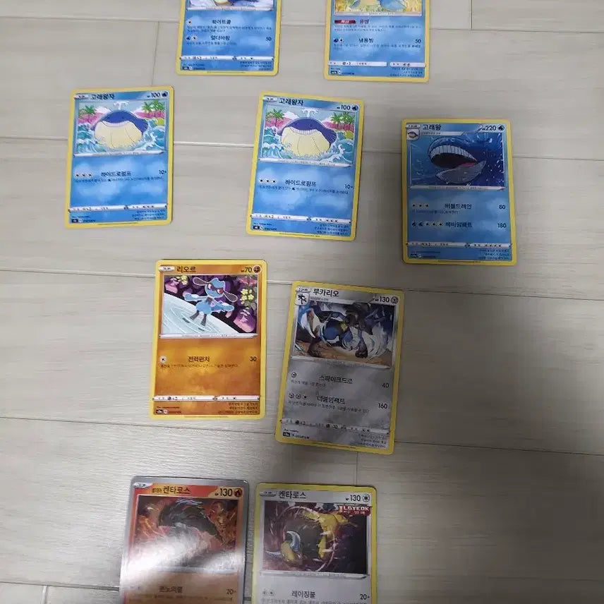 [BUNJANG] Lucario, Riolu, Tauros, Wailmer, Lapras Card Set Bundle / 루카리오.리오르.캔타로스(불.노말속성).고래왕자.고래왕.라프라스 수집용 카드들 팝니다 각 세트별 일괄