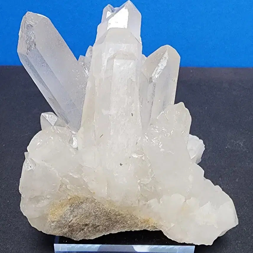 [BUNJANG] Natural White Crystal Cluster Raw Stone with Stand / 천연크리스탈 백수정 클러스터 원석 + 받침대