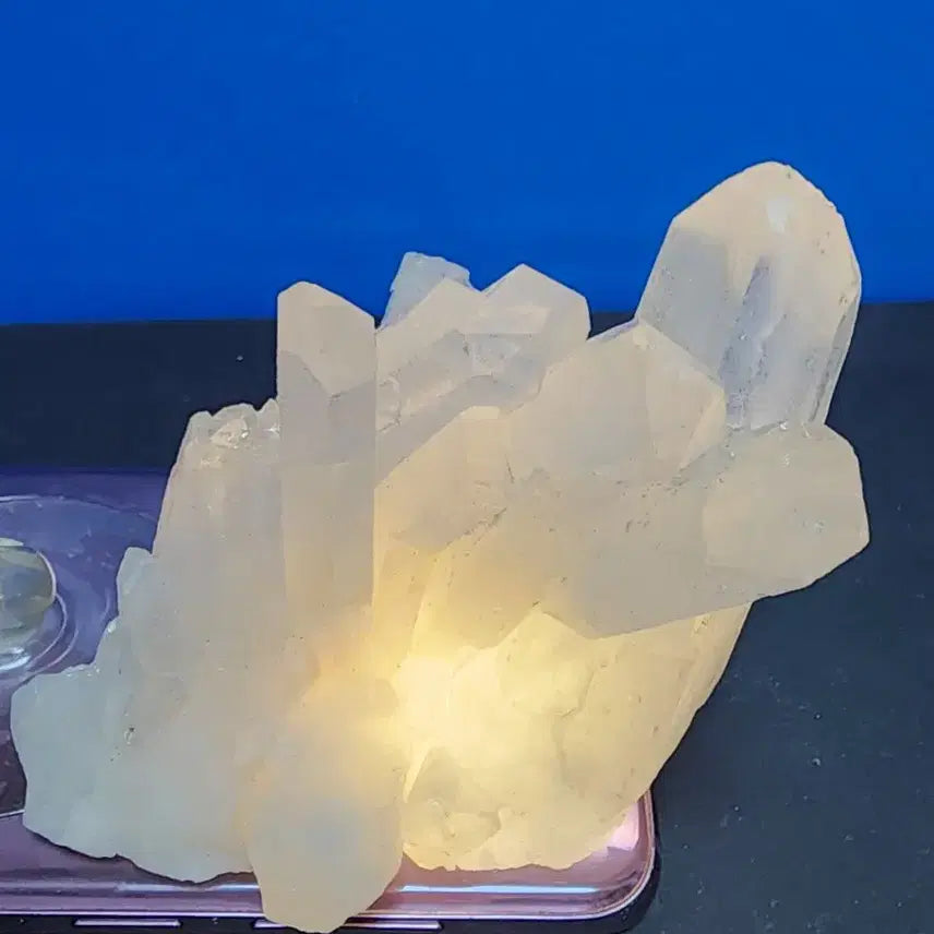 [BUNJANG] Natural White Crystal Cluster Raw Stone with Stand / 천연크리스탈 백수정 클러스터 원석 + 받침대
