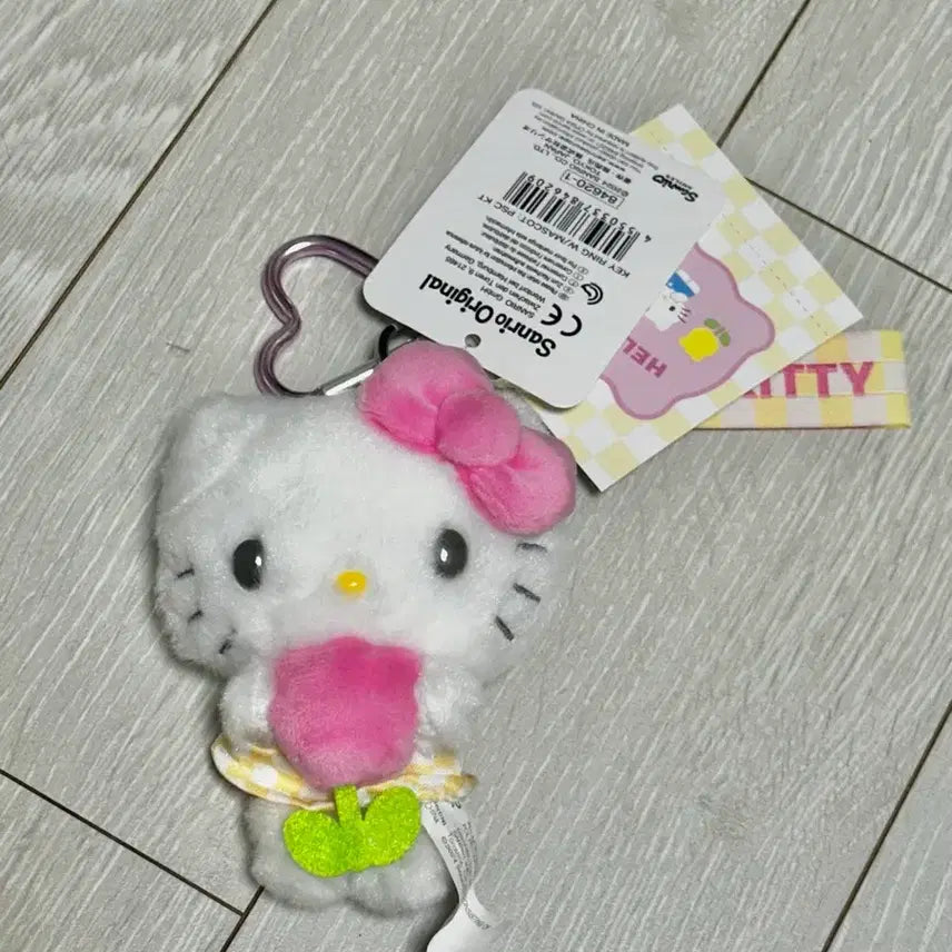 [BUNJANG] Sanrio Hello Kitty Tulip Pastel Checker Mascot Plush Keychain / 산리오 헬로 키티 튤립 파스텔 체커 마스코트