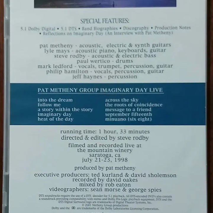[BUNJANG] Pat Metheny Group Live Imaginary Day DVD / DVD 팻 메세니 그룹 라이브