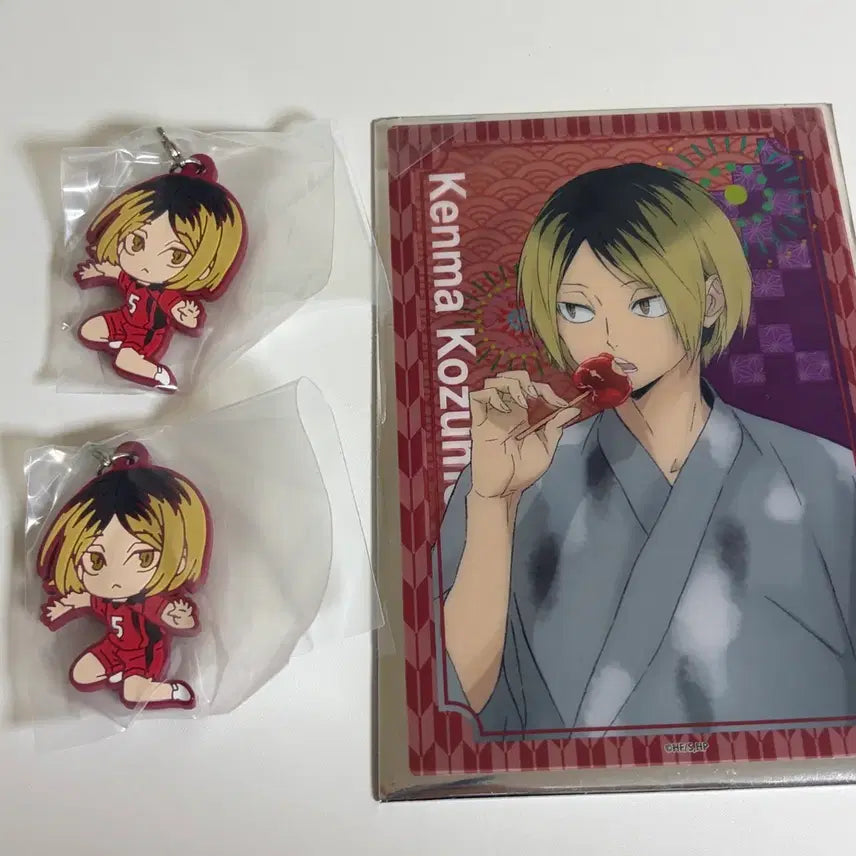 [BUNJANG] Haikyuu!! Kozume Kenma Festival Rubber Charm &amp; Clear Card Set / 하이큐 코즈메 켄마 마츠리 여름 축제 클리어카드 클카 메지루시 러버 네코마