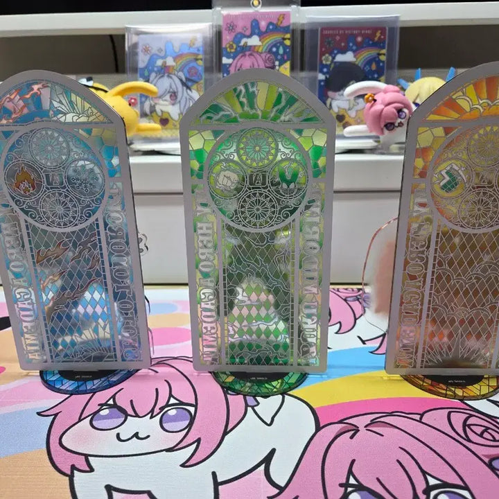 [BUNJANG] My Hero Academia Staind Glass Acrylic Standee Bundle Set / 히로아카 미도리야 바쿠고 토도로키 스테인드 글라스 아크릴 스탠드 일괄