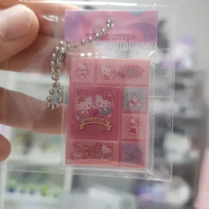 [BUNJANG] Sanrio Tile Seal Hello Kitty Charm Keychain / 산리오 타일씰 헬로키티