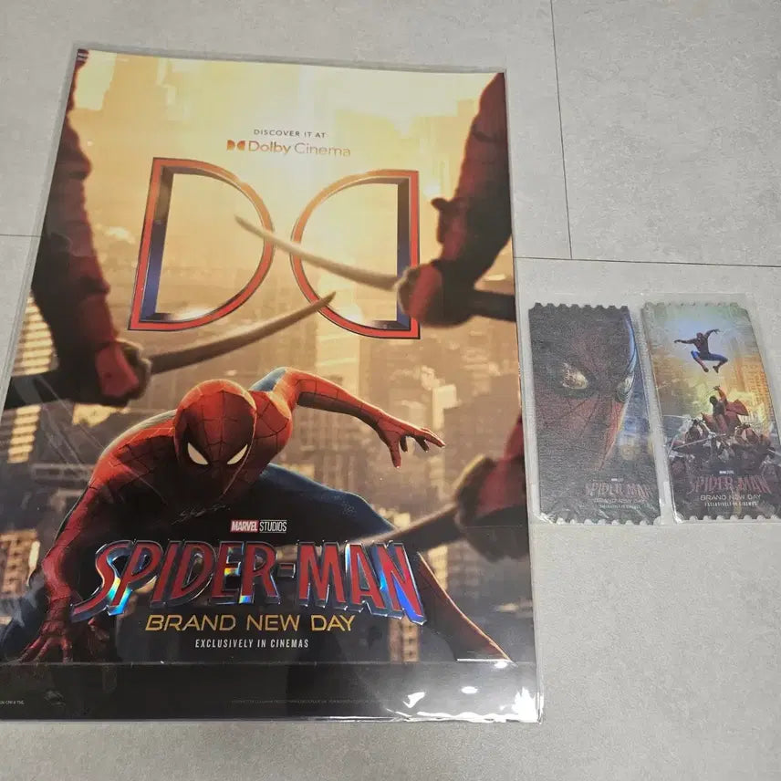 [BUNJANG] Spider-Man Original Ticket Bundle Set (A+B) &amp; Dolby Poster / 일괄) 스파이더맨 오리지널티켓(A+B) , 돌비포스터