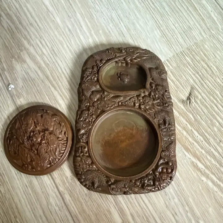[BUNJANG] Dragon Motif Inkstone and Lid Set / 용문양 벼루 뚜껑 세트