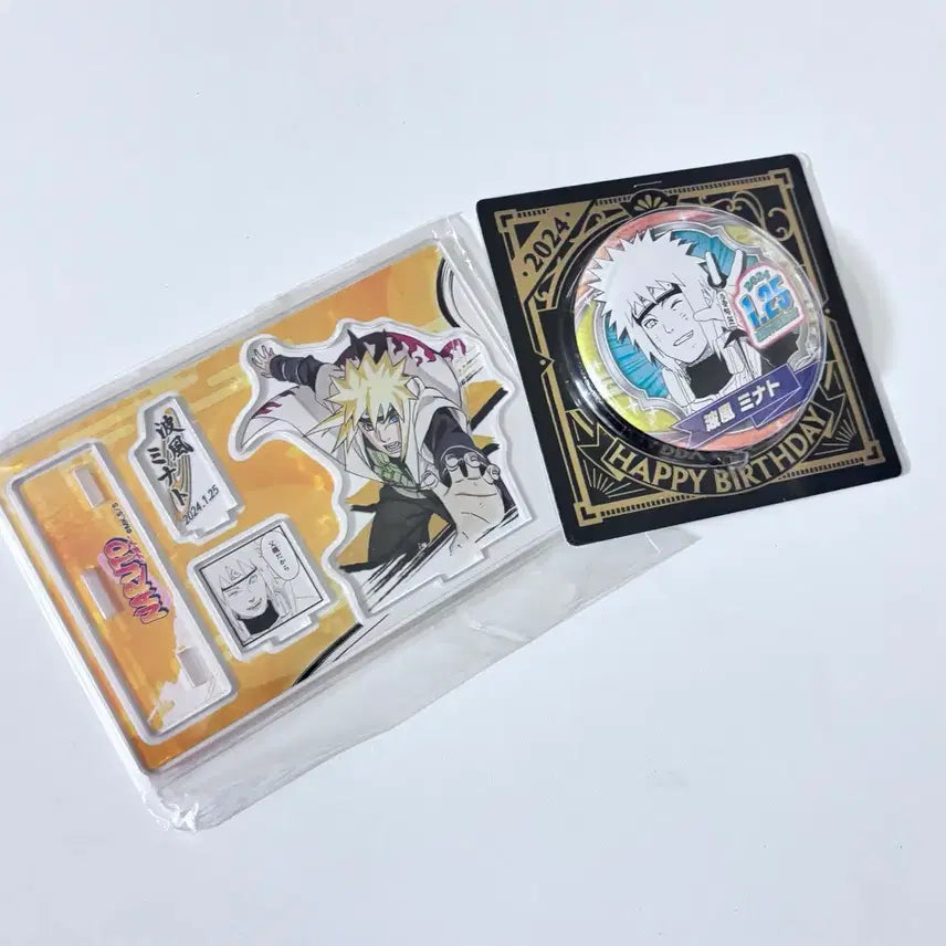 [BUNJANG] Naruto Minato Namikaze Birthday Diorama Acrylic Stand &amp; Birthday Can Badge Set / 나루토 나미카제 미나토 생일 디오라마 아크릴 스탠드 &amp; 생일캔뱃지 세트