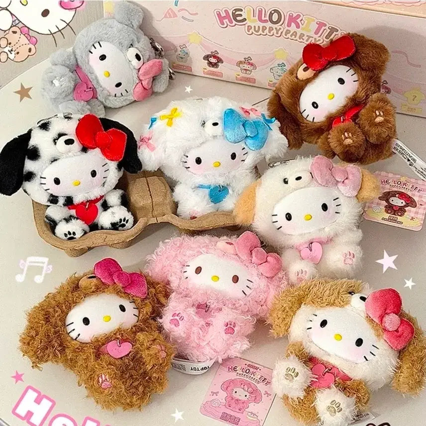 [BUNJANG] Topt Toy x Sanrio Hello Kitty Puppy Party Plush Keyring / (정품) 탑토이 x 산리오 헬로키티 퍼피 파티 인형 키링