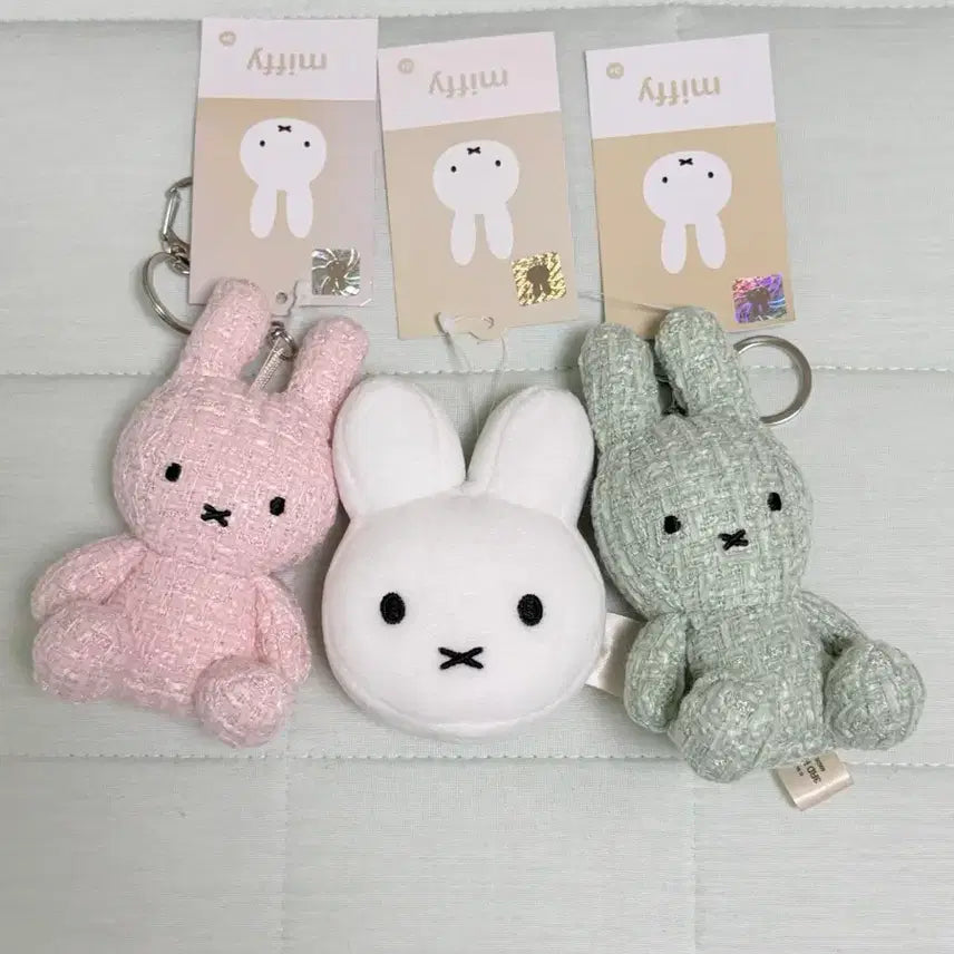 [BUNJANG] Miffy Tweed &amp; Face Keyring Set / 미피 트위드 &amp; 얼굴 키링 3종 일괄 판매