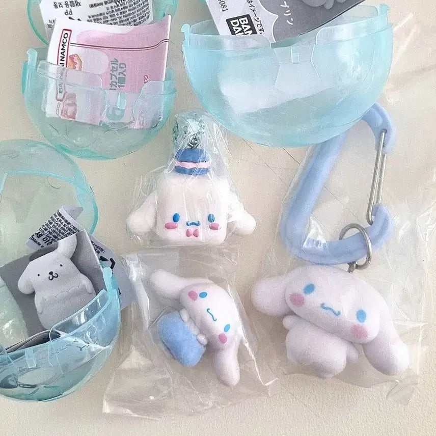 [BUNJANG] Sanrio Characters Cube Dessert Swing, Colorful Carabiner Mascot Charm Bundle Set / 산리오 캐릭터즈 큐브 디저트스윙, 호박바지, 컬러풀 카라비너 마스코트 참 가챠 시나모롤 일괄