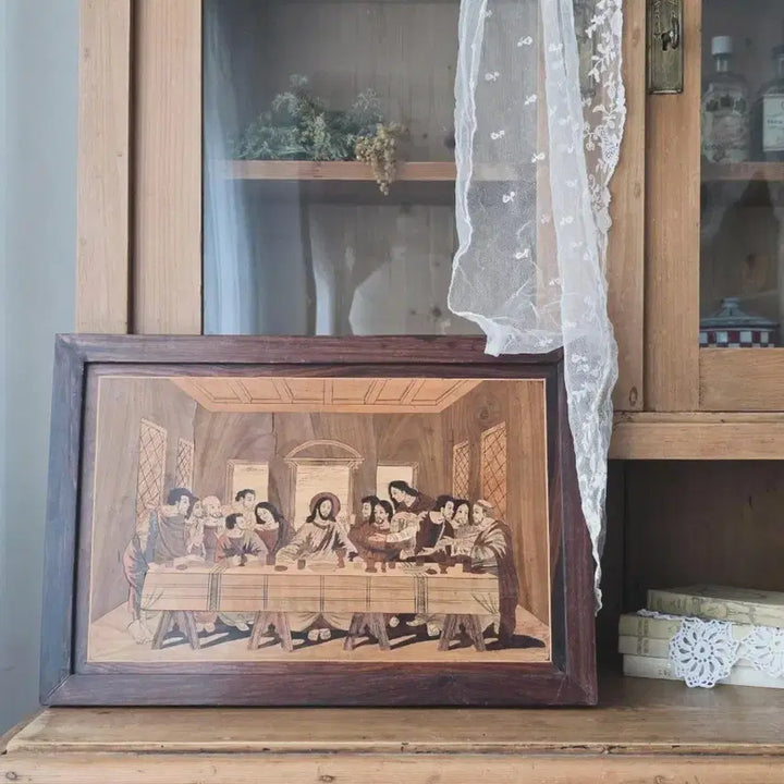 [BUNJANG] The Last Supper Marquetry Wooden Artwork / 최후의 만찬 목재 상감(Marquetry) 작품