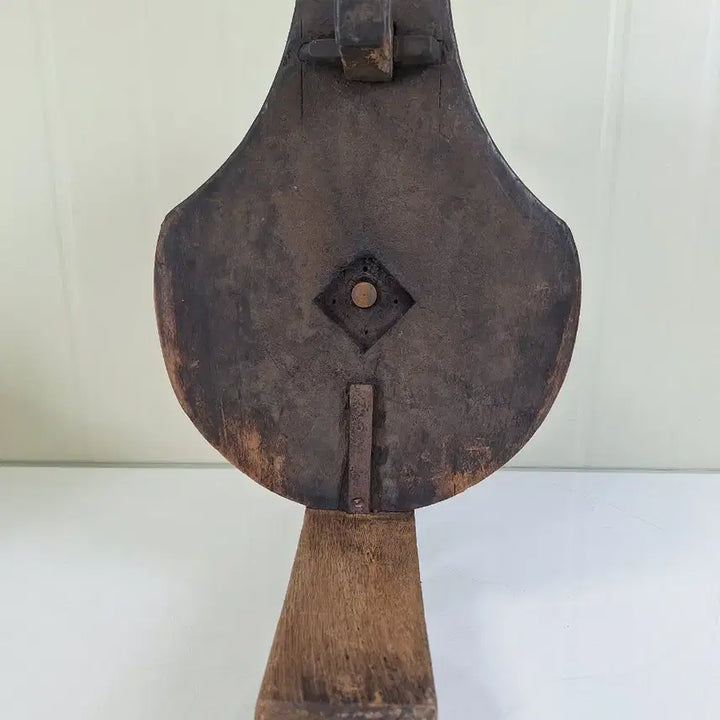[BUNJANG] Antique Zelkova Wood Pulley - Large Folk Art Collectible / 근대사 수집 자료 옛날 민속품 원목나무 느티나무 도루레