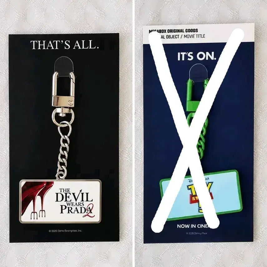 [BUNJANG] Megabox Movie Title Keychain - Toy Story &amp; The Devil Wears Prada / 메가박스 영화 굿즈 무비타이틀 키링 토이스토리 악마는 프라다를 입는다 오티