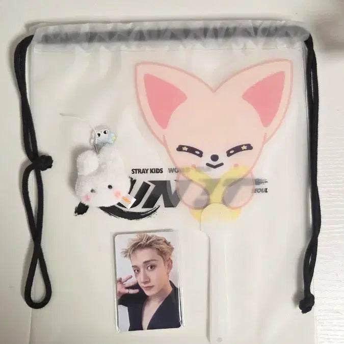 [BUNJANG] Stray Kids Chan Photocard, Fan, and Keychain Set / 스트레이키즈 입장 포카세트 부채 키링