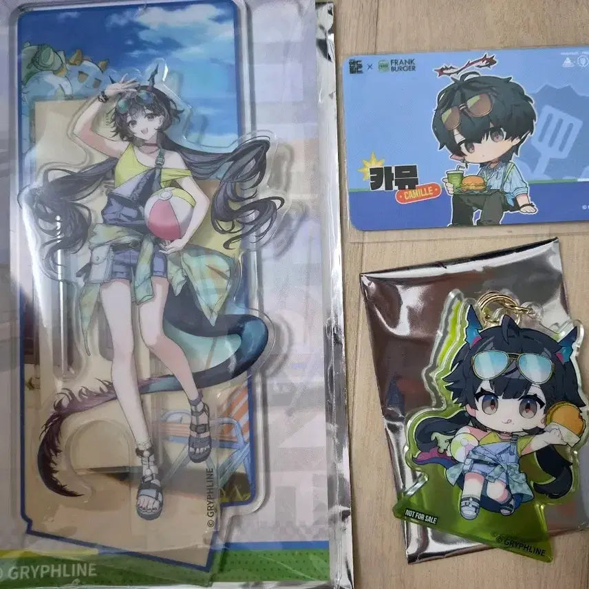 [BUNJANG] Arknights Endfield Frank Burger Acrylic Stand &amp; Keyring with Redeem Code + Camus Photocard / 명일방주 엔드필드 프랭크버거 진천우 아크릴 스탠드 키링 리딤코드 카뮤 포토카드