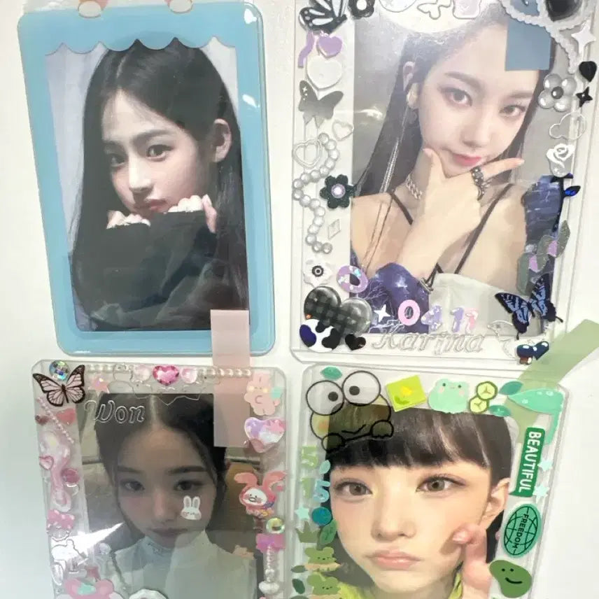 [BUNJANG] Karina, Minji, Haerin, Wonyoung Photocard Set with Sleeves / 카리나,민지,해린,원영 포카,슬리브