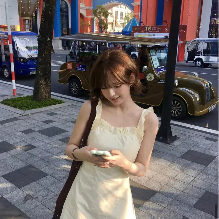 [BUNJANG] NMIXX Sullyoon Lemon Scoop Dress / 엔믹스 설윤 착용) 레몬 스쿱 원피스