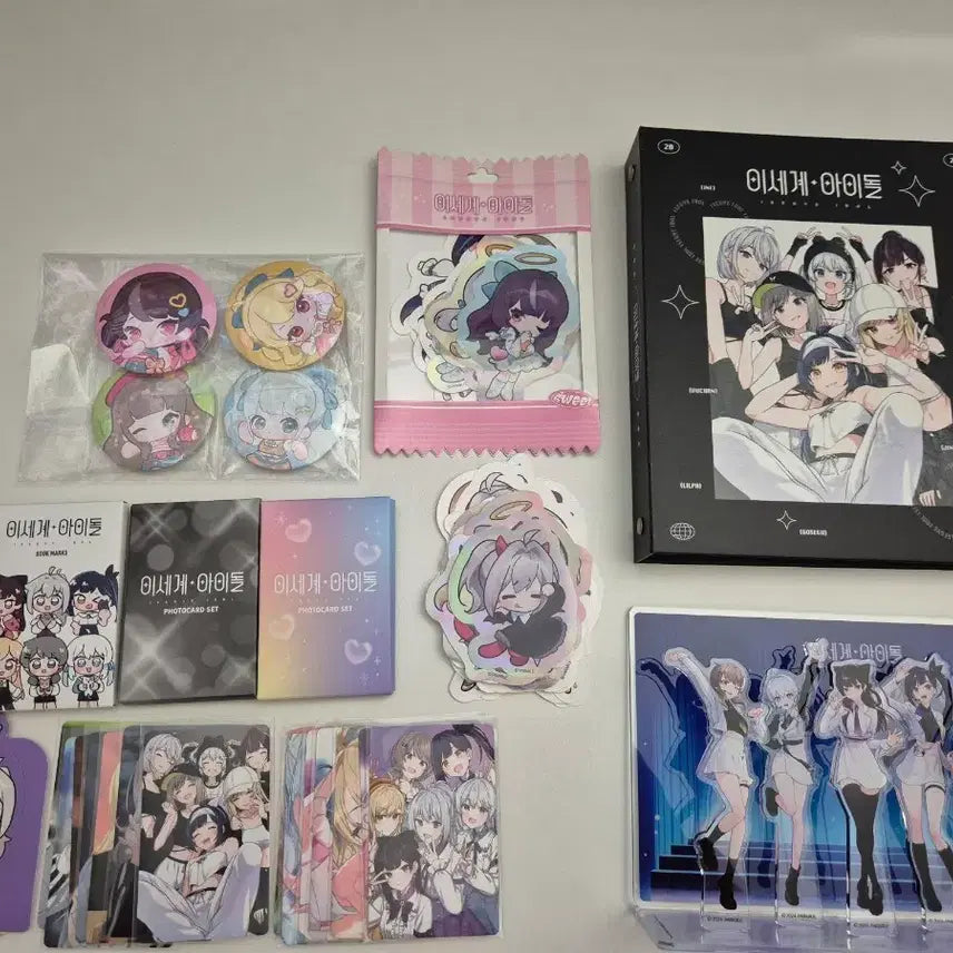 [BUNJANG] Isekai Idol ISecPop Goods Acrylic Diorama, Binder Book, Can Badge, Photocard, Bookmark, Sticker Bundle Set / 이세계 아이돌 이세팝 굿즈 (이세돌 아크릴 디오라마, 바인더북, 캔뱃지, 포토카드, 북마크, 스티커)