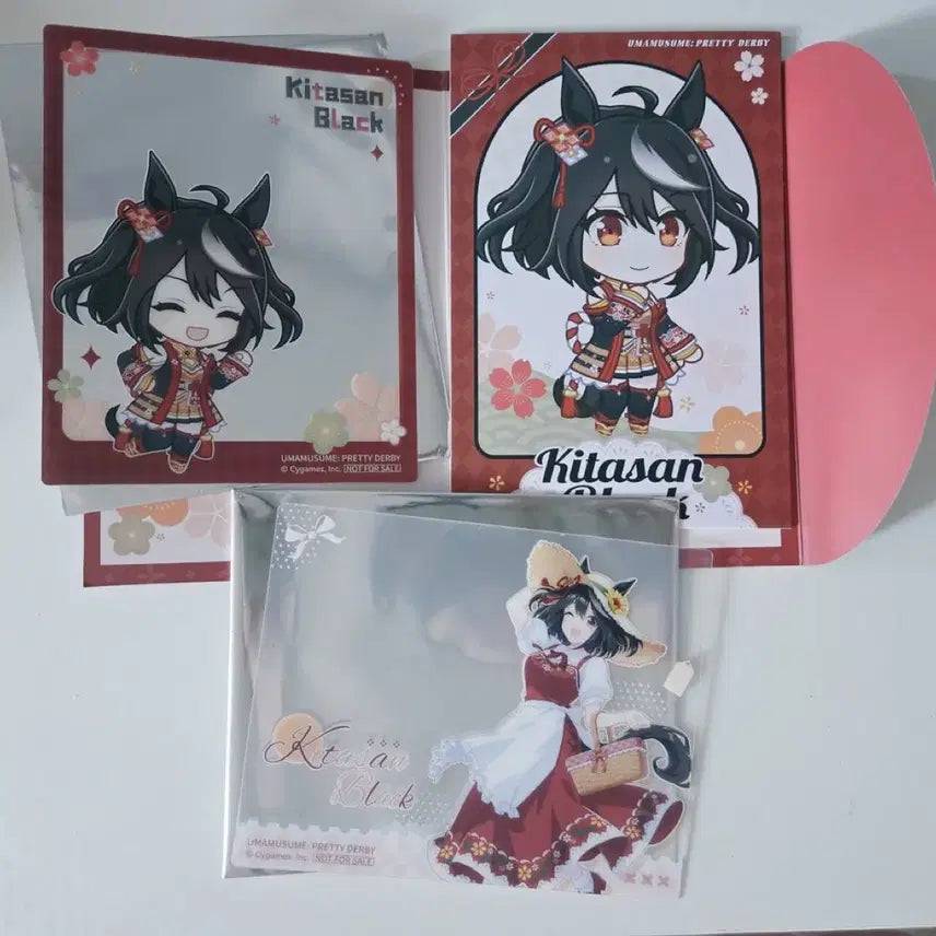 [BUNJANG] Uma Musume KkakaoFriends Collaboration Kitasan Black Transparent Photocard &amp; Postcard Set / 우마무스메 카카코드 콜라보 키타산 블랙 투명 포카 특전 엽서 세트