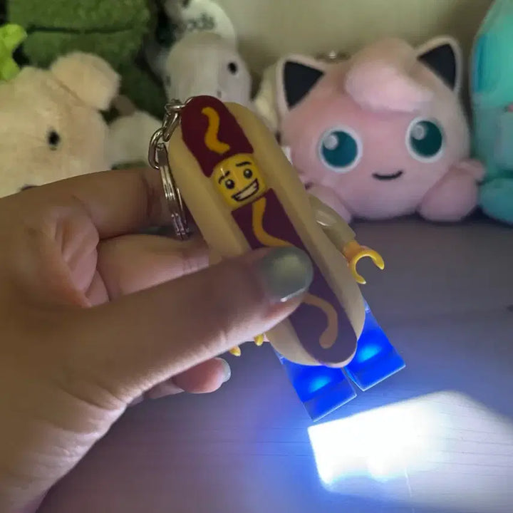 [BUNJANG] LEGO Hot Dog Man LED Keychain / 레고 핫도그맨 led 키링