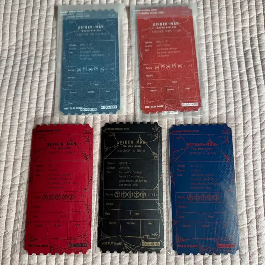 [BUNJANG] Spider-Man Original Ticket Set (5 Types) / 스파이더맨 오티 5종 팝니다